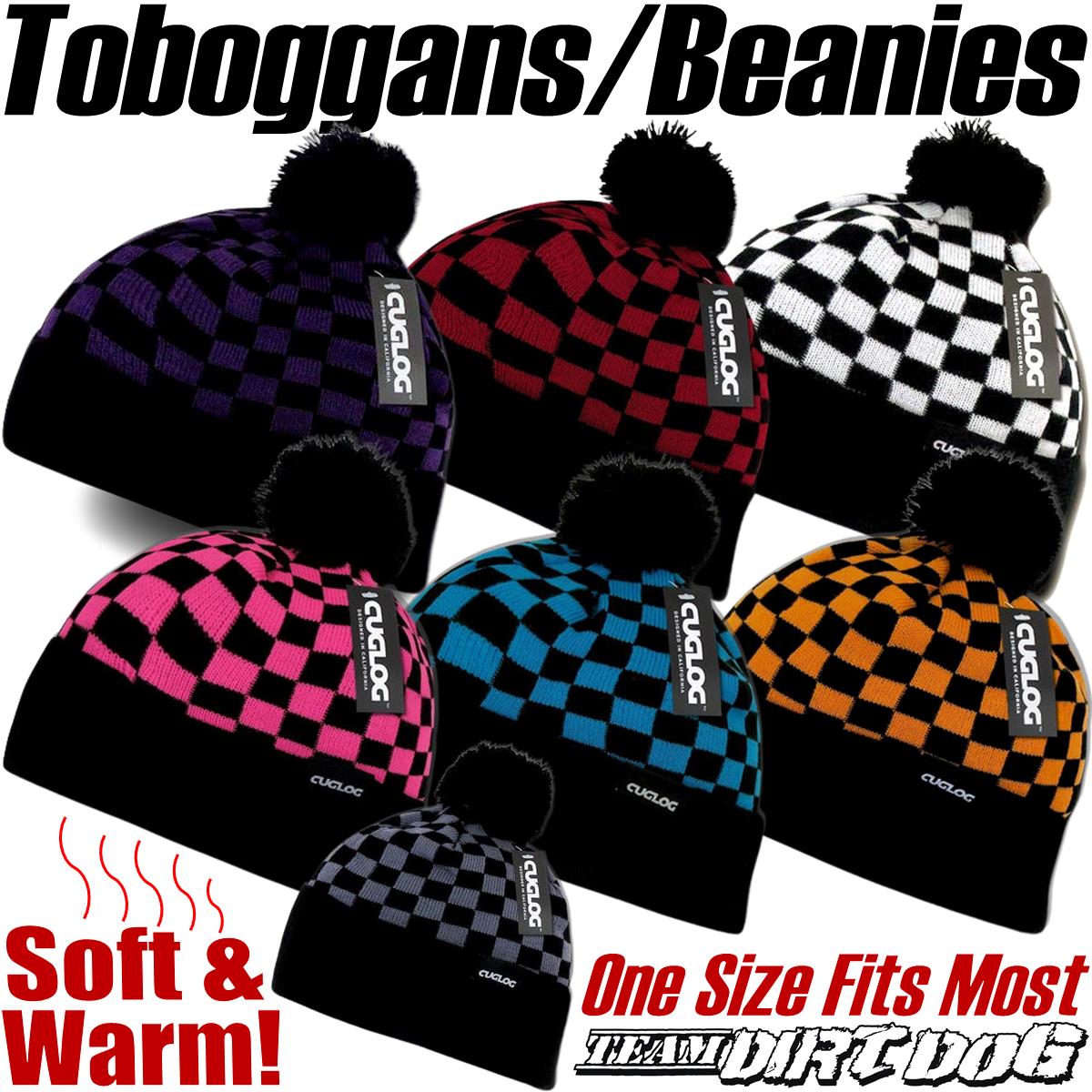 Wide Cuff, Knit Checker Beanie